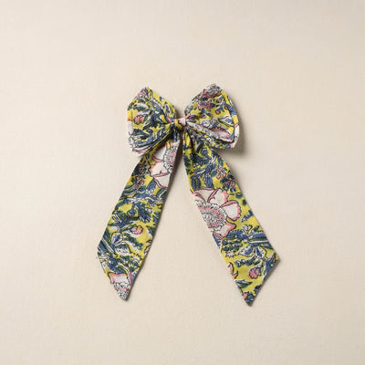 Yellow Handmade Fabric Bow Hair Clip