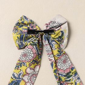Yellow Handmade Fabric Bow Hair Clip