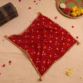 Handcrafted Lace Gota Work Pooja Thali Cover 34