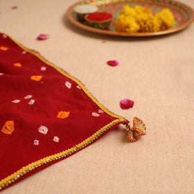 Handcrafted Lace Gota Work Pooja Thali Cover 34