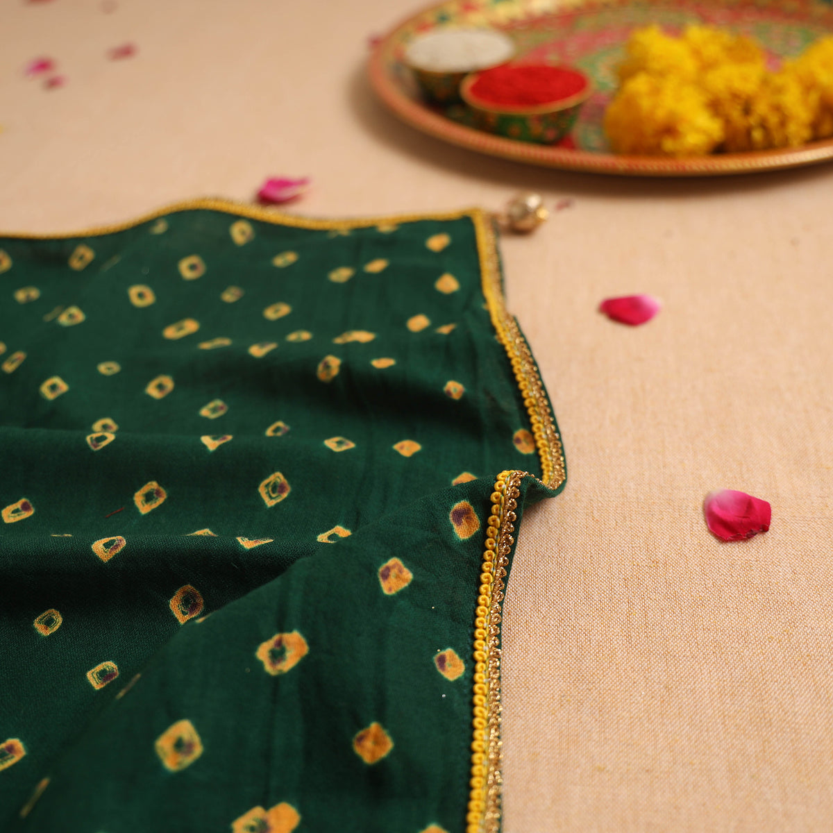 Handcrafted Lace Work Pooja Thali Cover 35
