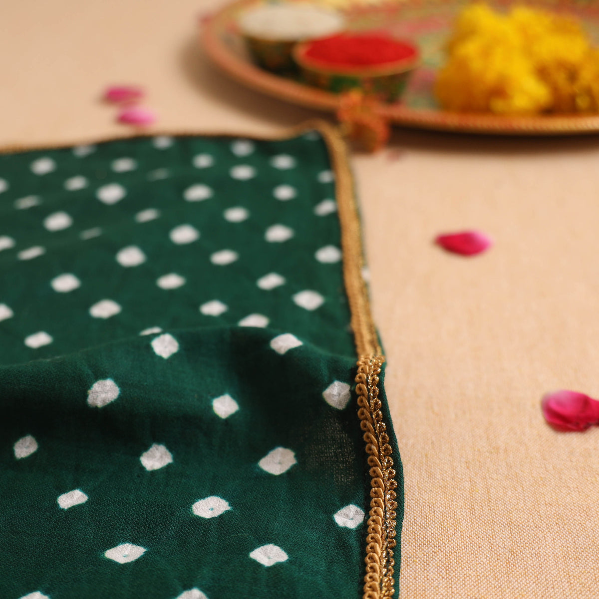 Handcrafted Lace Work Pooja Thali Cover 36