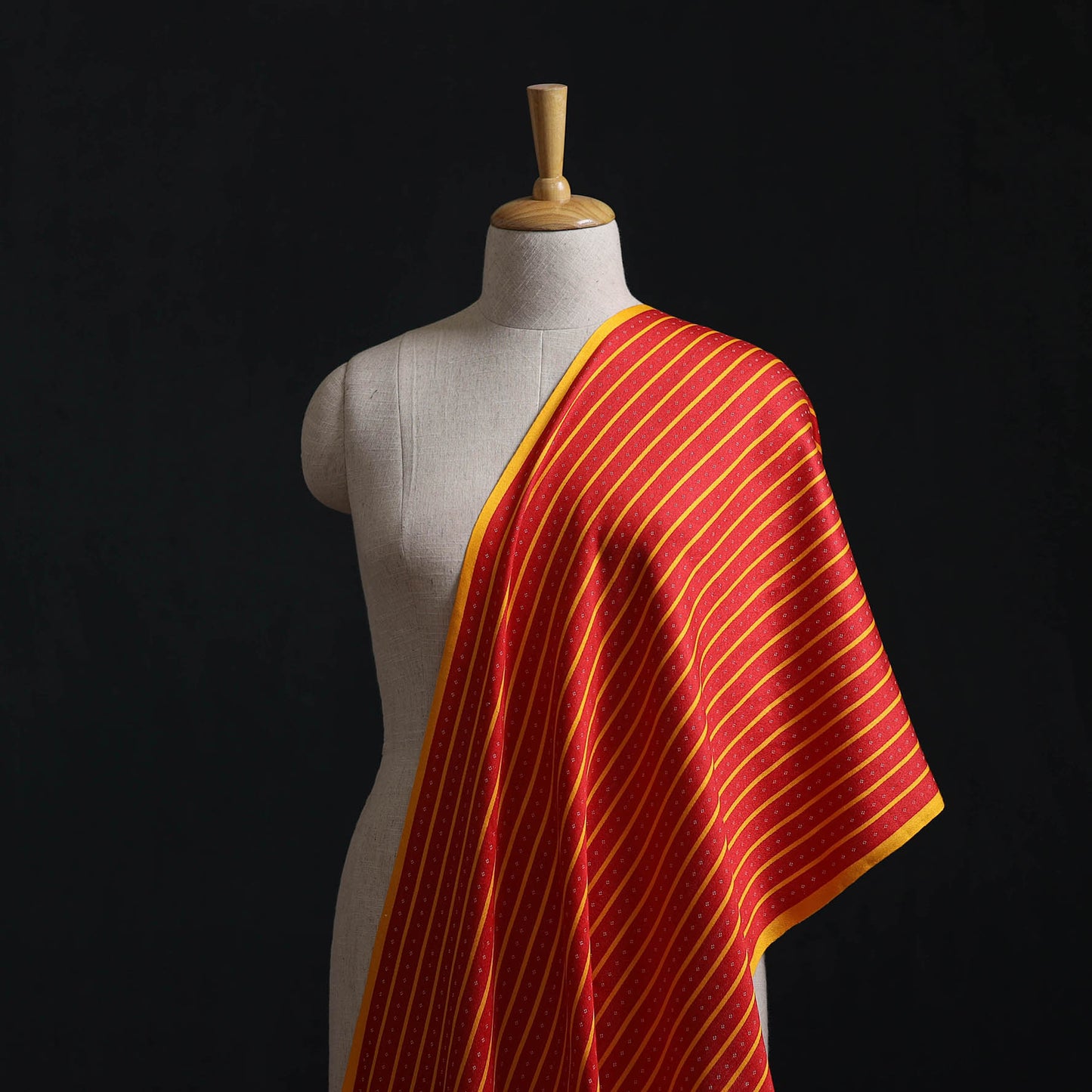 Pure Handloom Silk Cotton Mashru Fabric (Width - 22 in) 02