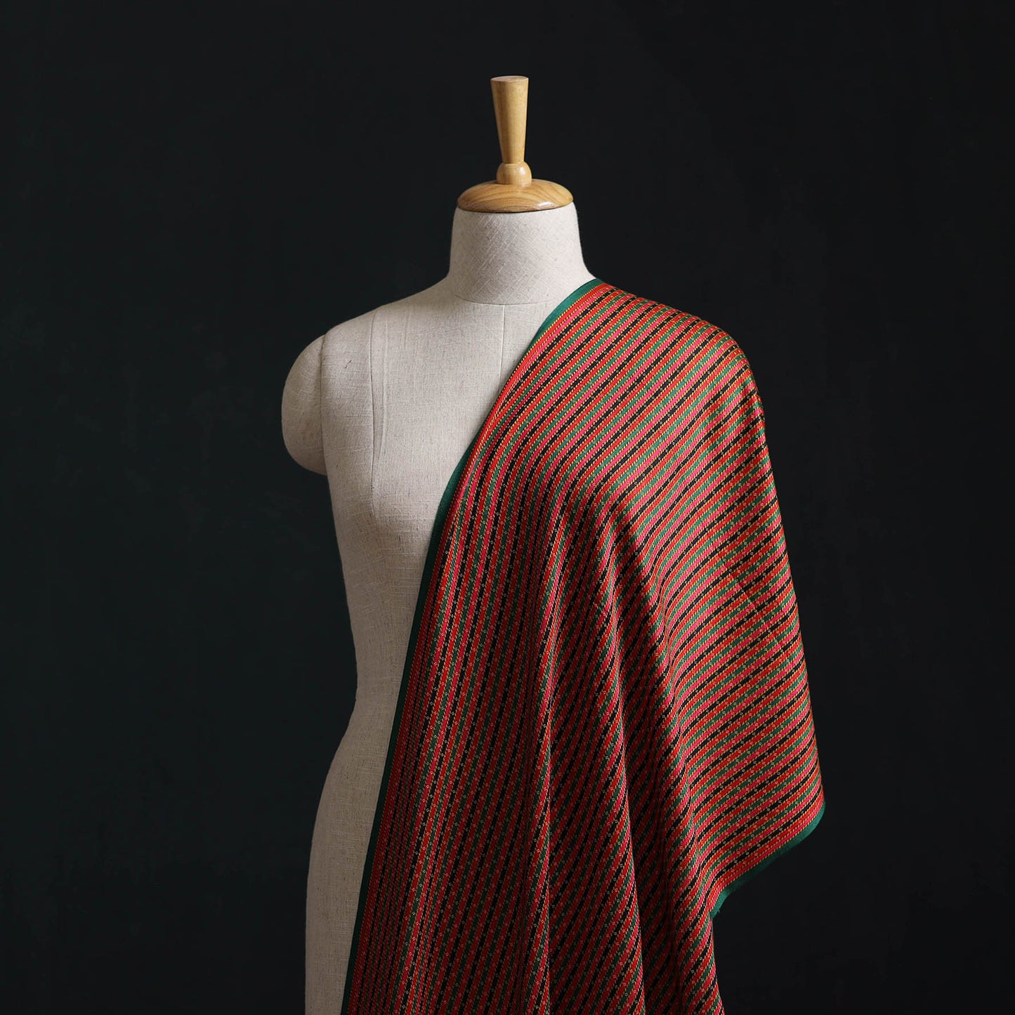 Pure Handloom Silk Cotton Mashru Fabric (Width - 22 in) 06