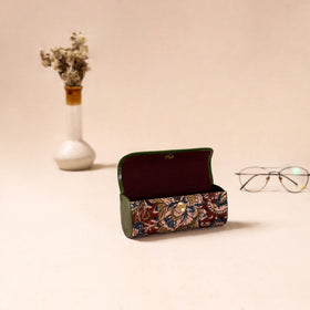Embossed Leather Flap Kalamkari Spectacle Case by Asalkaar 16