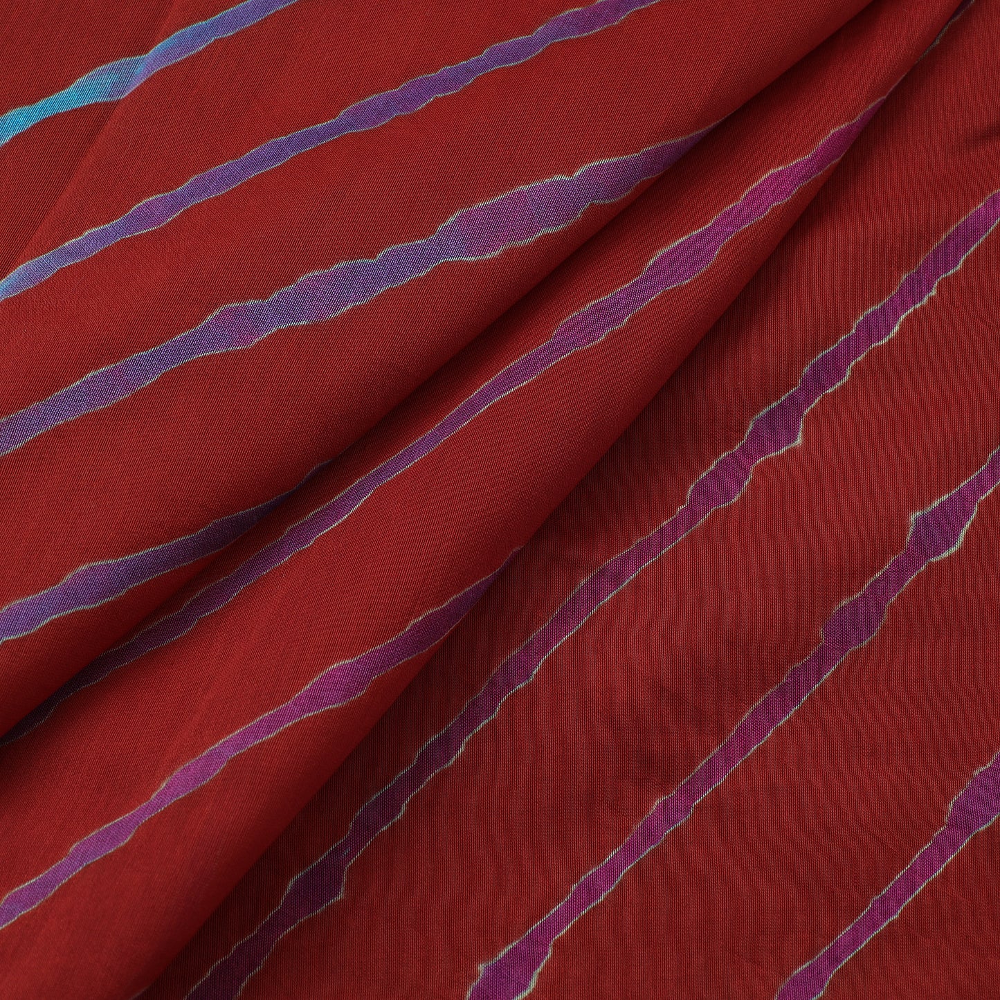 Dark Red - Leheriya Tie-Dye Chanderi Silk Fabric 86