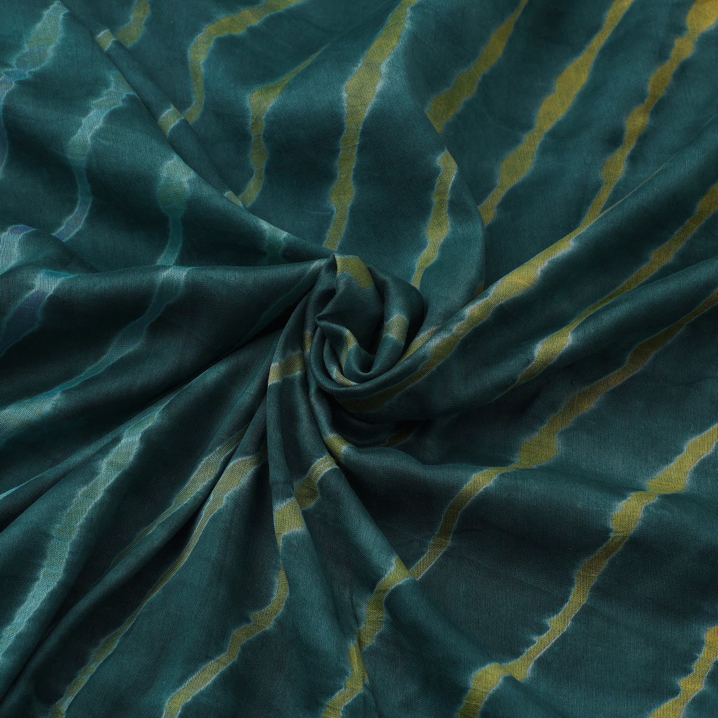 Dark Green - Leheriya Tie-Dye Chanderi Silk Fabric 89