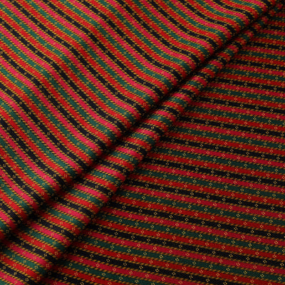 Pure Handloom Silk Cotton Mashru Fabric (Width - 22 in) 06