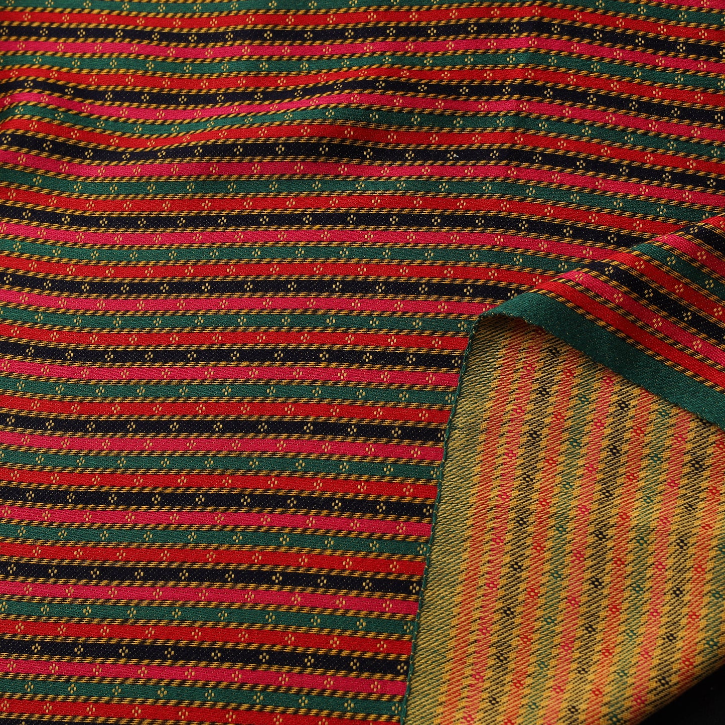 Pure Handloom Silk Cotton Mashru Fabric (Width - 22 in) 06