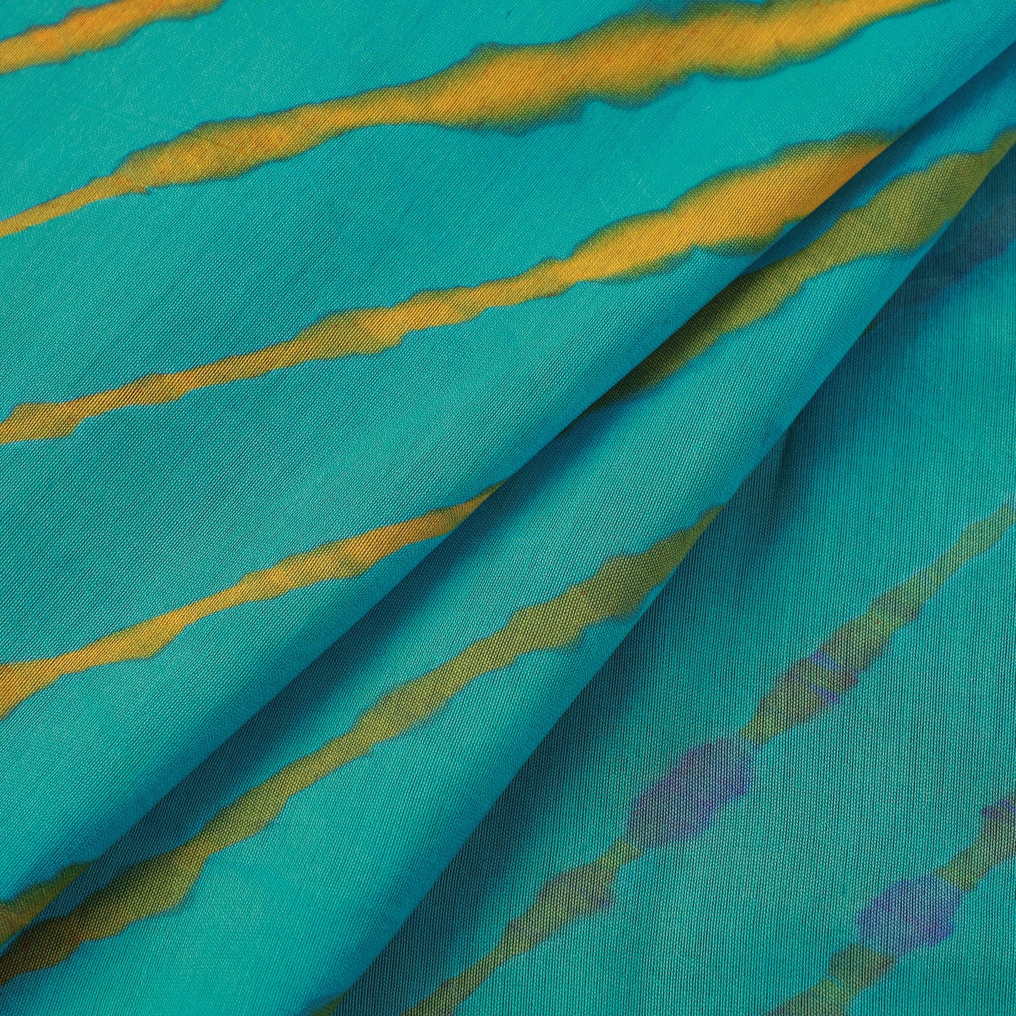 Green - Leheriya Tie-Dye Chanderi Silk Fabric 90