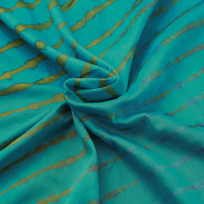 Green - Leheriya Tie-Dye Chanderi Silk Fabric 90