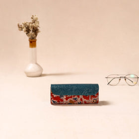 Embossed Leather Flap Kalamkari Spectacle Case by Asalkaar 26