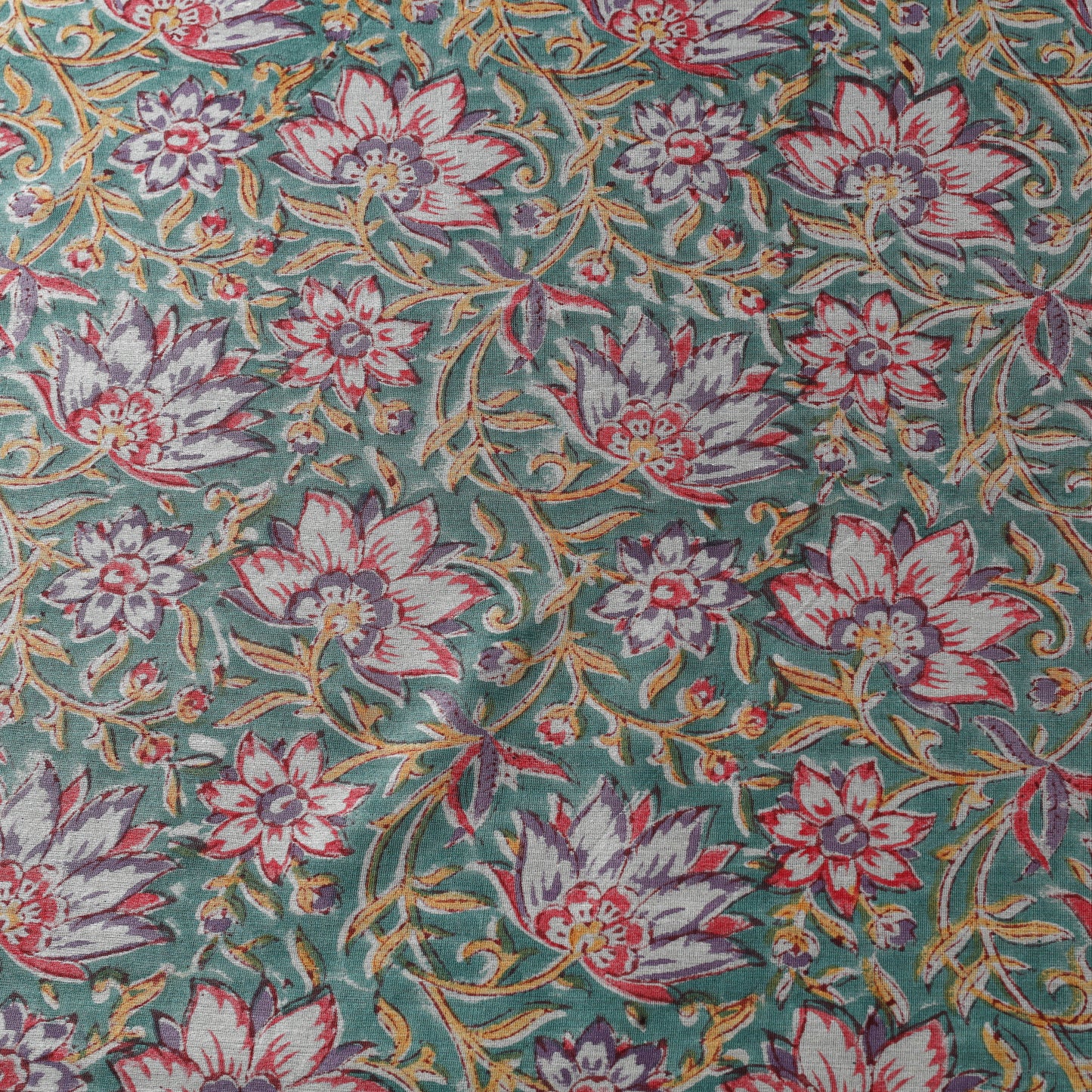 Green - handloom chanderi silk sanganeri fabric 04