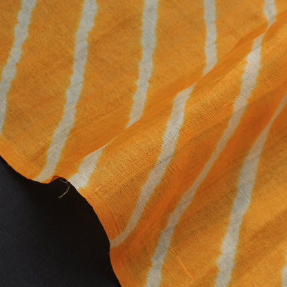 Dark Yellow - Leheriya Tie-Dye Tussar Silk Handloom Fabric 92