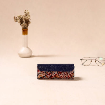 Embossed Leather Flap Kalamkari Spectacle Case by Asalkaar 31