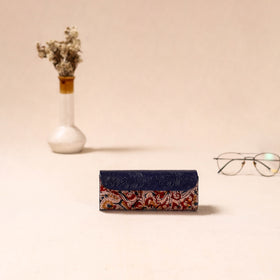Embossed Leather Flap Kalamkari Spectacle Case by Asalkaar 31