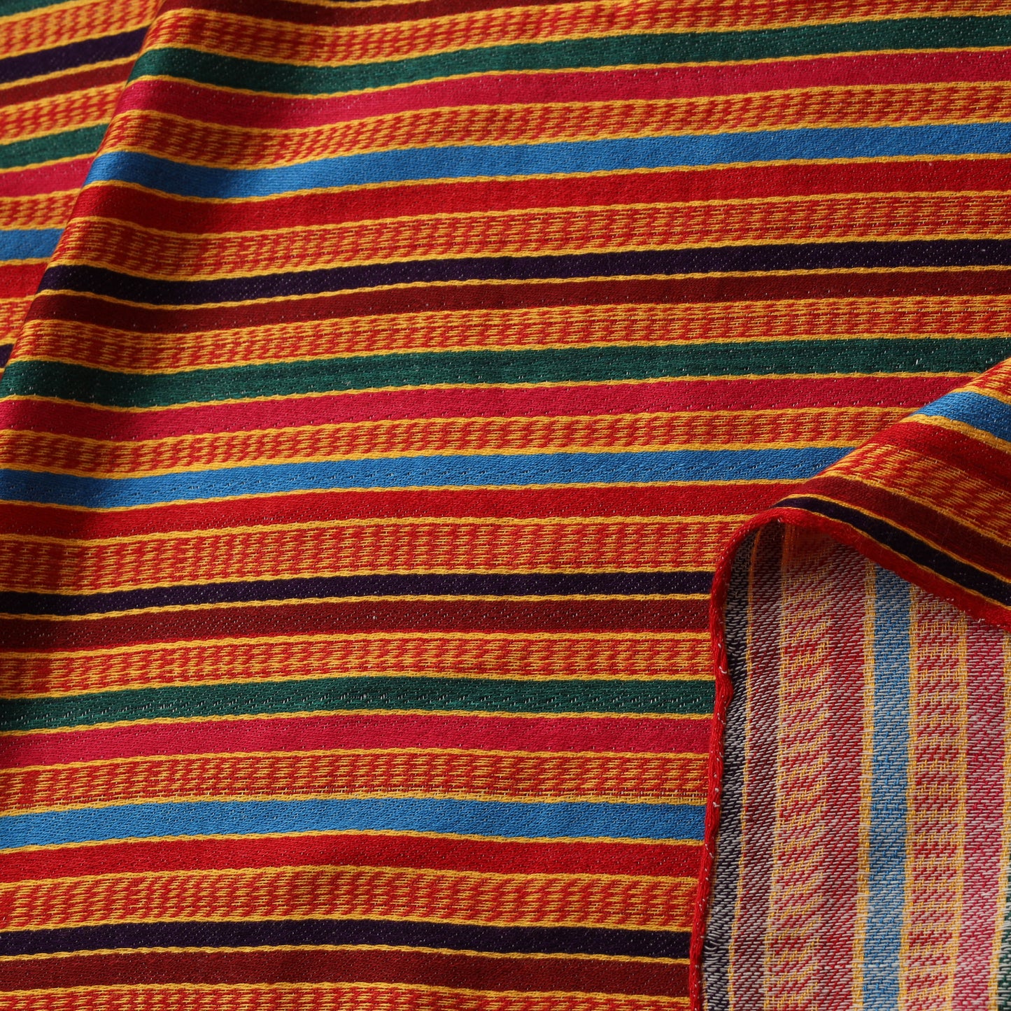 Pure Handloom Silk Cotton Mashru Fabric (Width - 22 in) 04