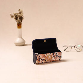 Embossed Leather Flap Kalamkari Spectacle Case by Asalkaar 36