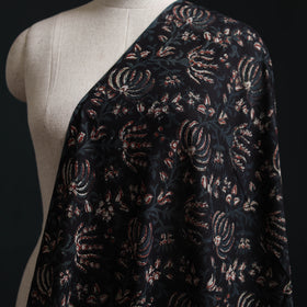 Black - Jahota Hand Block Print Natural Dyed Pure Mul Cotton Fabric 02