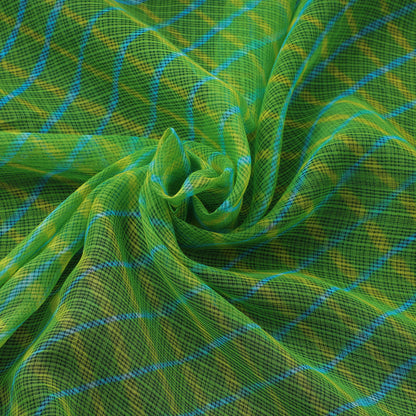 Green - Leheriya Tie-Dye Kota Doria Cotton Fabric 98