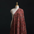 Red - Kalamkari Bagru Hand Block Print Natural Dyed Pure Mul Cotton Fabric 05