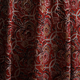 Red - Kalamkari Bagru Hand Block Print Natural Dyed Pure Mul Cotton Fabric 05