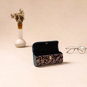 Embossed Leather Flap Kalamkari Spectacle Case by Asalkaar 43