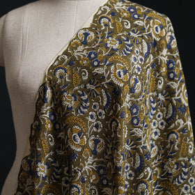 Green - Kalamkari Bagru Hand Block Print Natural Dyed Pure Mul Cotton Fabric 06