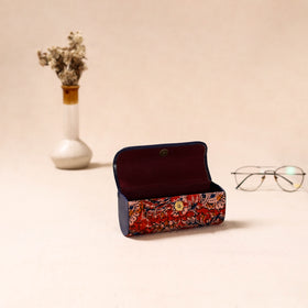 Embossed Leather Flap Kalamkari Spectacle Case by Asalkaar 45