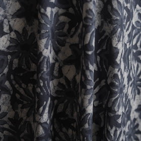 Grey - Batik Dabu Hand Block Print Natural Dyed Pure Mul Cotton Fabric 07