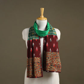 Multicolor - plain cotton patchwork stole 03 - handcrafted