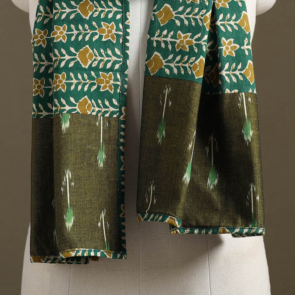 Multicolor - plain cotton patchwork stole 02 - handcrafted