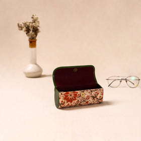 Embossed Leather Flap Kalamkari Spectacle Case by Asalkaar 48