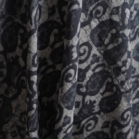 Grey - Batik Dabu Hand Block Print Natural Dyed Pure Mul Cotton Fabric 09