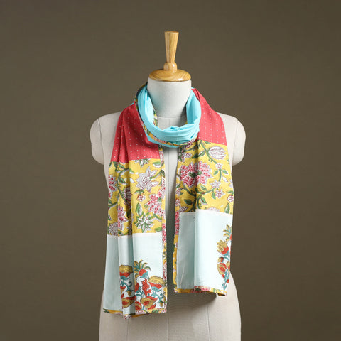 Multicolor Plain Cotton Patchwork Stole