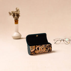 Embossed Leather Flap Kalamkari Spectacle Case by Asalkaar 50