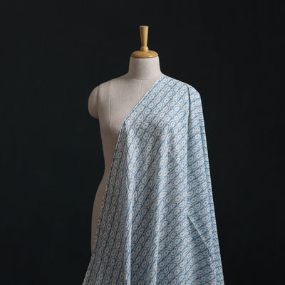 Bagh Hand Block Indigo Print Pure Mul Cotton Natural Dyed Fabric 02