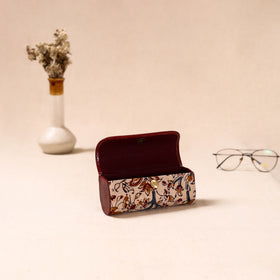 Embossed Leather Flap Kalamkari Spectacle Case by Asalkaar 55