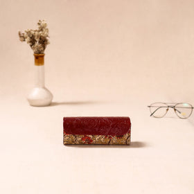 Embossed Leather Flap Kalamkari Spectacle Case by Asalkaar 56