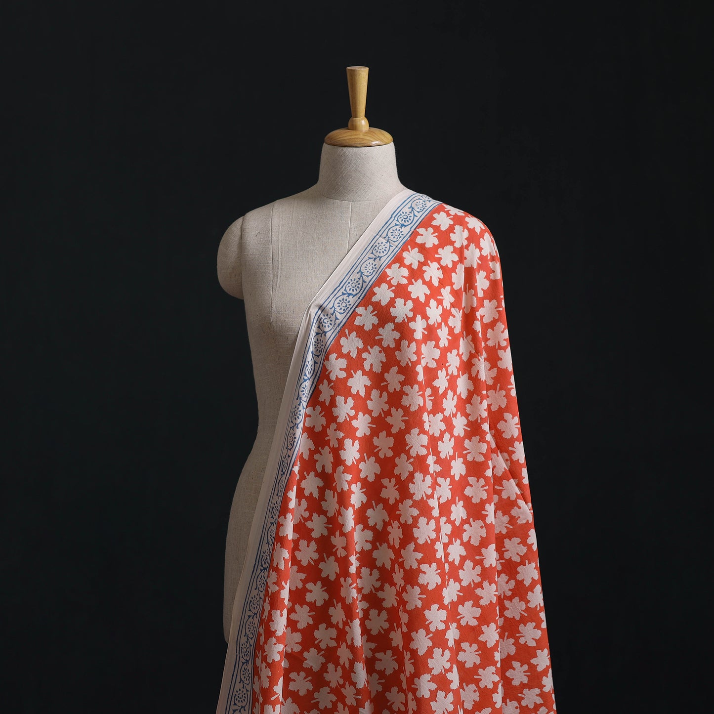 Bagh Hand Block Print Pure Mul Cotton Natural Dyed Fabric 07
