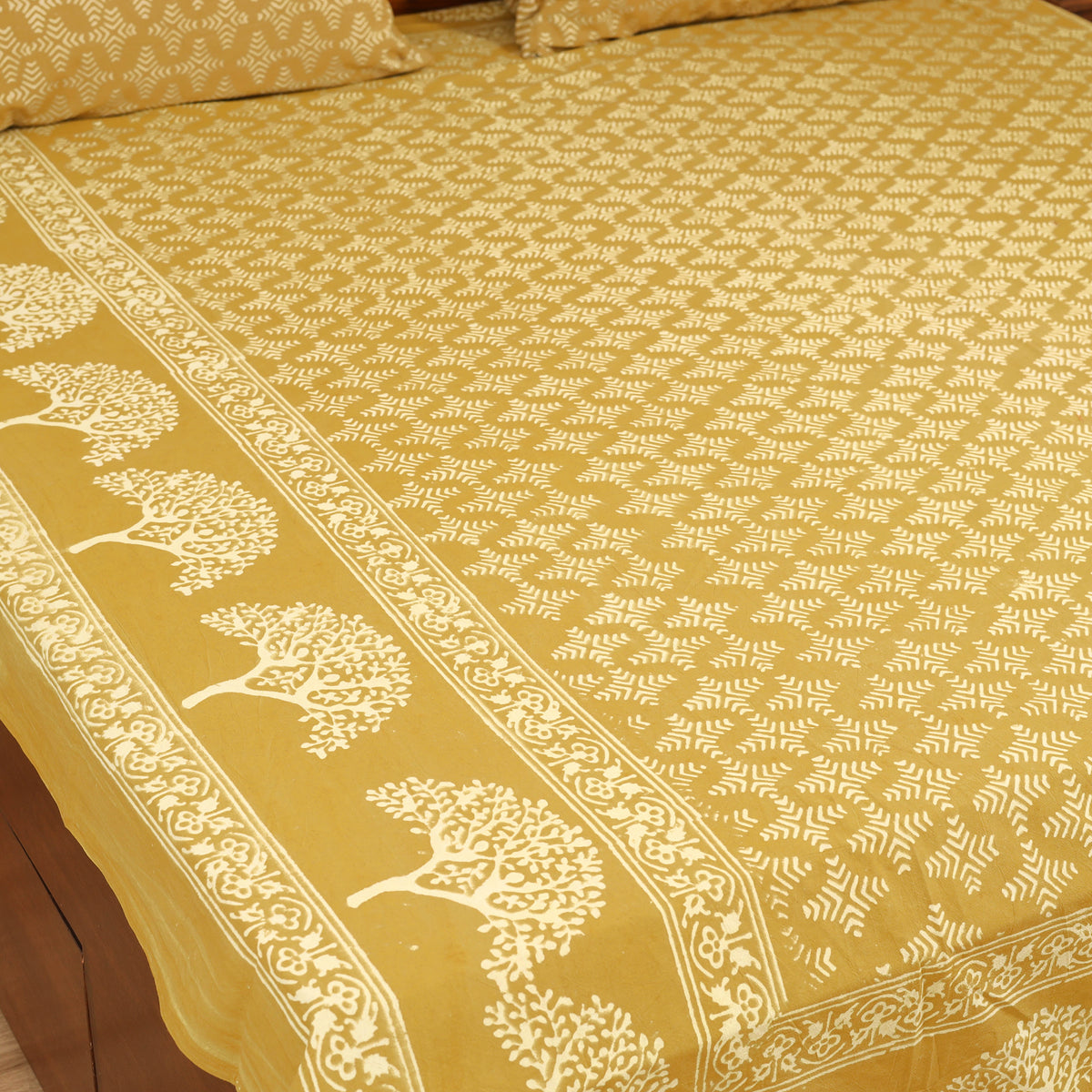 Pipad Hand Block Print Double Bedsheet with 2 Pillow Cover Set (108 x 90 in) 30