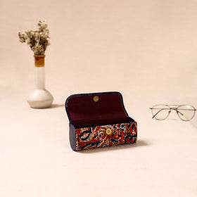 Embossed Leather Flap Kalamkari Spectacle Case by Asalkaar 57