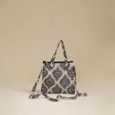 Beige - Handcrafted Quilted Sling Bag 69