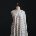 White - Bagh Hand Block Indigo Print Pure Mul Cotton Natural Dyed Fabric 10