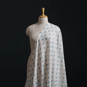 Bagh Hand Block Indigo Print Pure Mul Cotton Natural Dyed Fabric 10