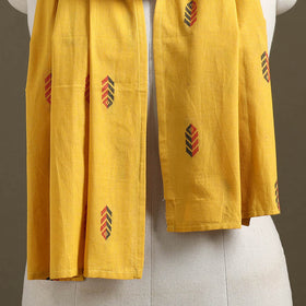 Yellow Jacquard Weave Cotton Stole