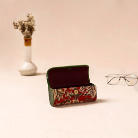 Embossed Leather Flap Kalamkari Spectacle Case by Asalkaar 60