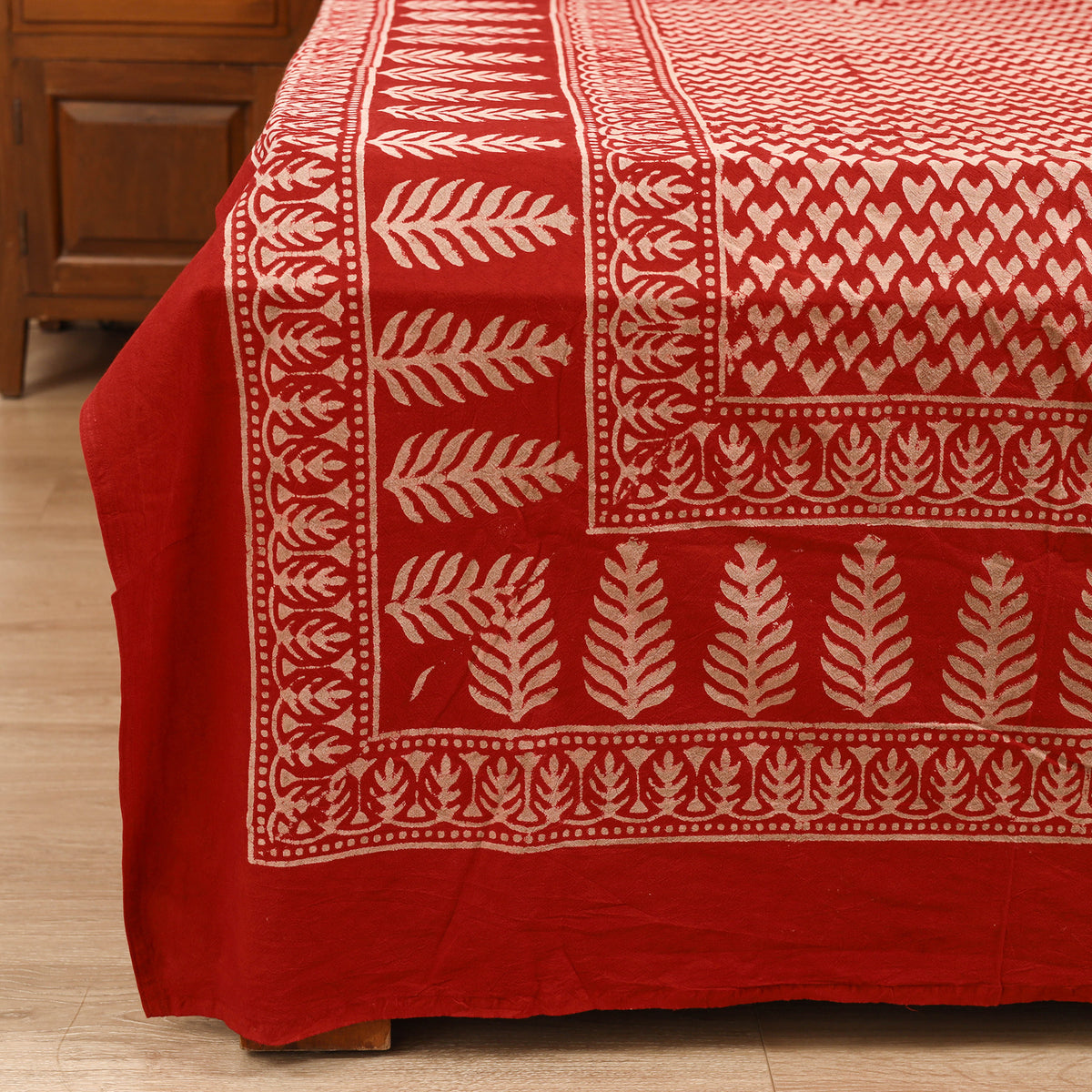 Pipad Hand Block Print Double Bedsheet with 2 Pillow Cover Set (108 x 90 in) 33