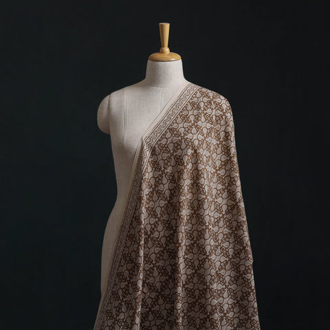 Brown - Bagh Hand Block Print Natural Dyed Cotton Fabric 06
