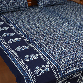 Pipad Hand Block Print Double Bedsheet with 2 Pillow Cover Set (108 x 90 in) 34